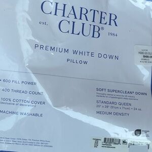 Charter Club White Down Pillow